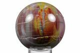 Rainbow Colored, Polished Petrified Wood Sphere - Arizona #358479-1